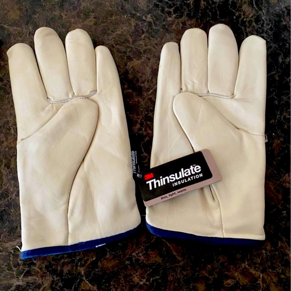 100 gram thinsulate Pigskin Leather Gloves *NEW* 4 pairs